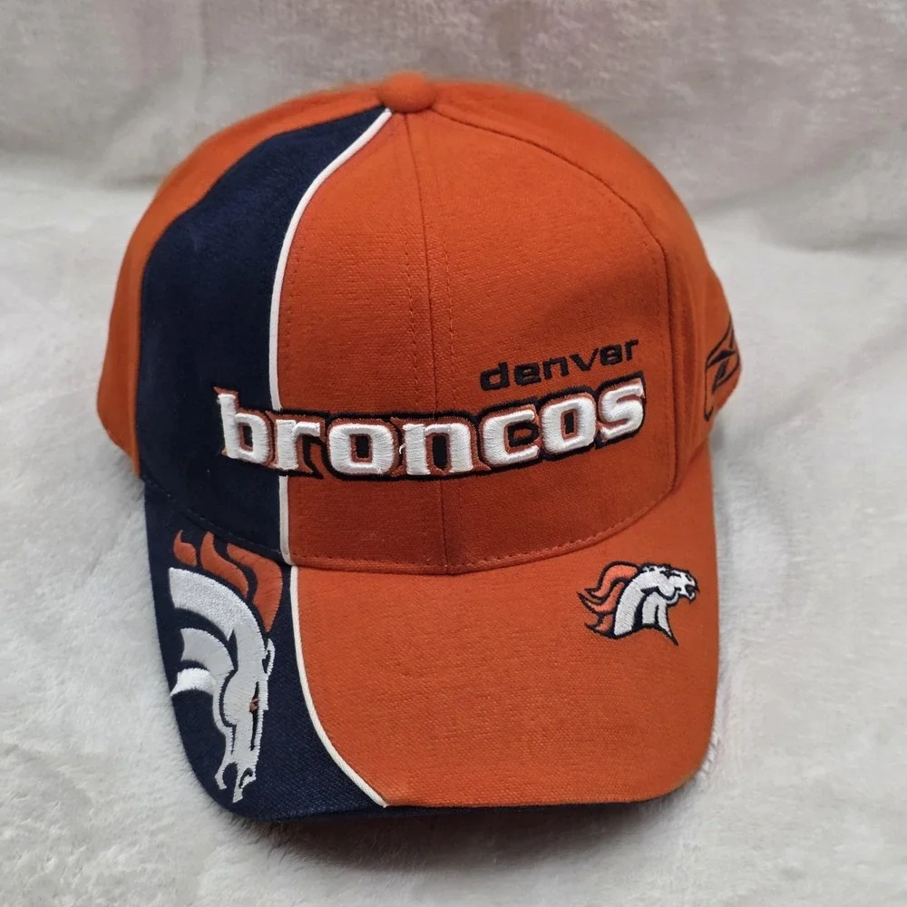Denver Broncos Hat Cap Strap Back Mens One Size‎ Orange Blue NFL Football Reebok